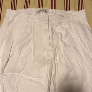 Abercrombie & Fitch White Wide Leg Pants